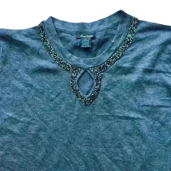 Amo Rosa newYork long sleeve gray top Sz xl - Picture 4 of 8